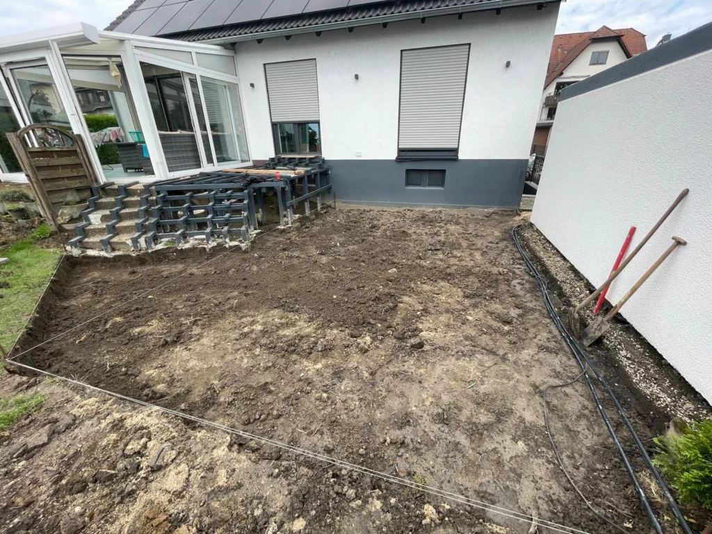 Wintergarten-Fläche vor dem Bodenaufbau
